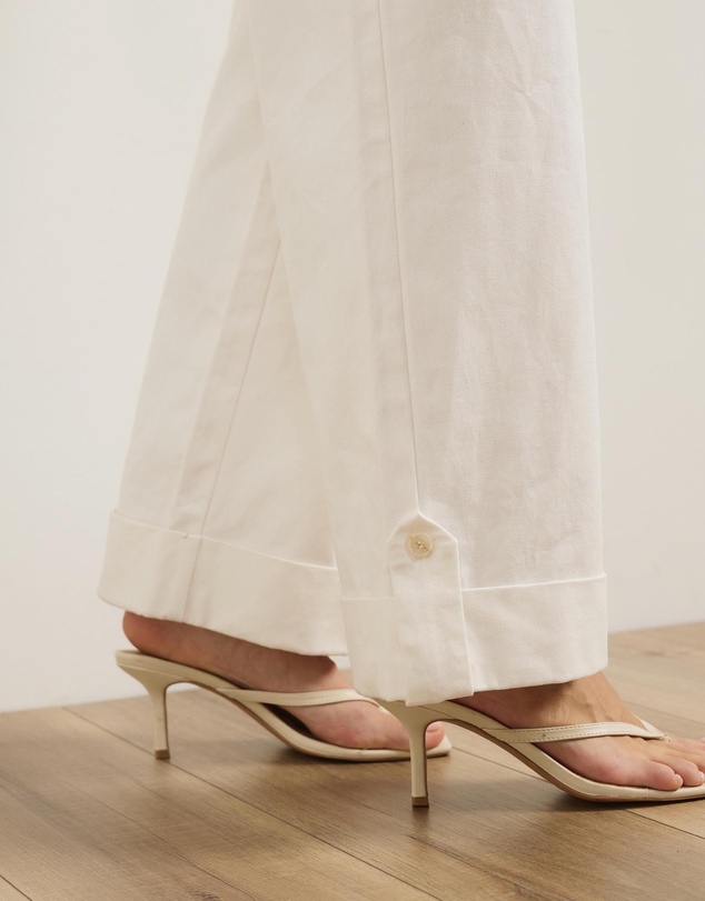 Atmos&Here - Pia Cotton Cuff Hem Detail Pants