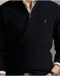 Polo Ralph Lauren - Mesh-Knit Cotton Quarter-Zip Sweater