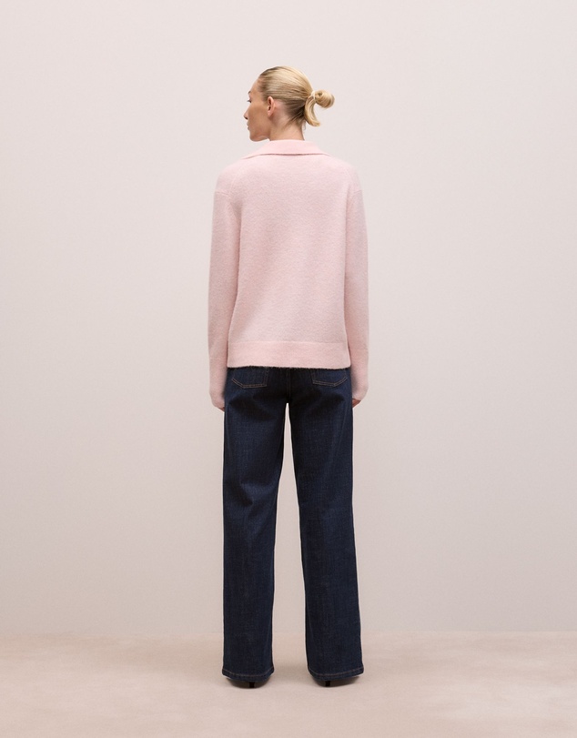 Trenery - Alpaca Merino Blend Polo in Rose Quartz