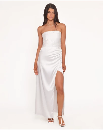 Petal & Pup - Kara Strapless Maxi Dress - White