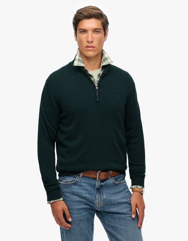 Superdry - Slim Fit Essentials Cotton Half Zip