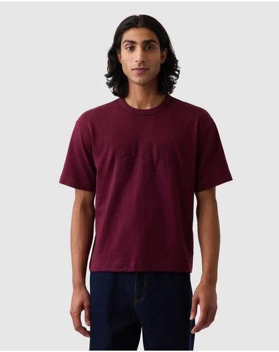 GAP - SS Relaxed Heavy Cropped Logo T-Shirt