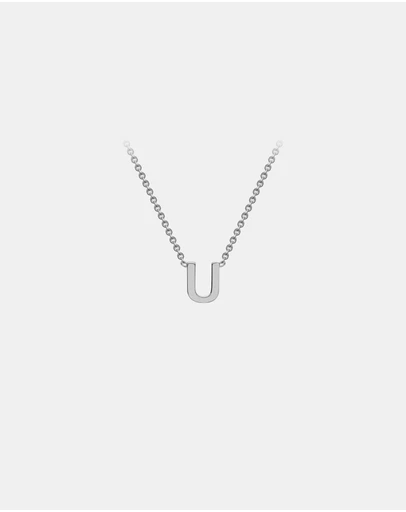Zoe Olivia - 9K White Gold Initial U Necklace