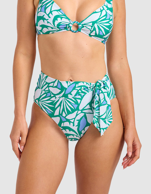 Seafolly - Retro Reef Tie Front High Waisted Bikini Bottom
