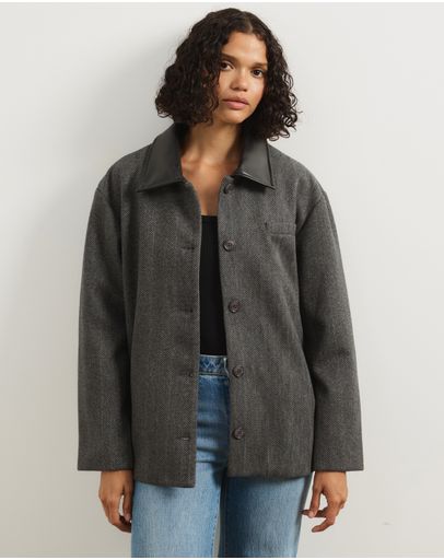 Charcoal Herringbone