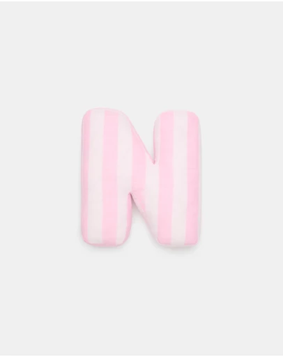 Seed Heritage - Pink Stripe Initial Cushion