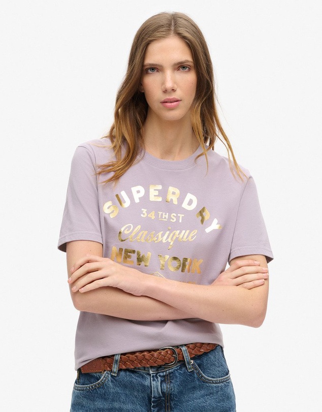 Superdry - Luxe Metallic Logo Relaxed Tee