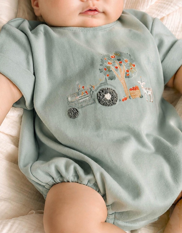 Bebe by Minihaha - Scout Organic Tractor Oversized Bodysuit - Babies