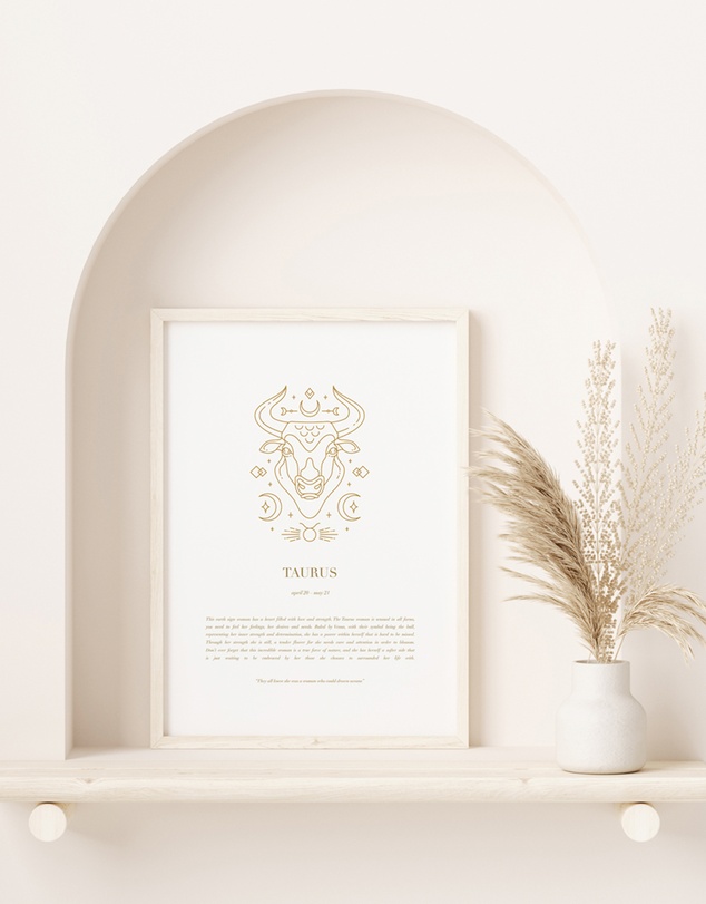 Olive et Oriel - Taurus Celestial Zodiac Art Print