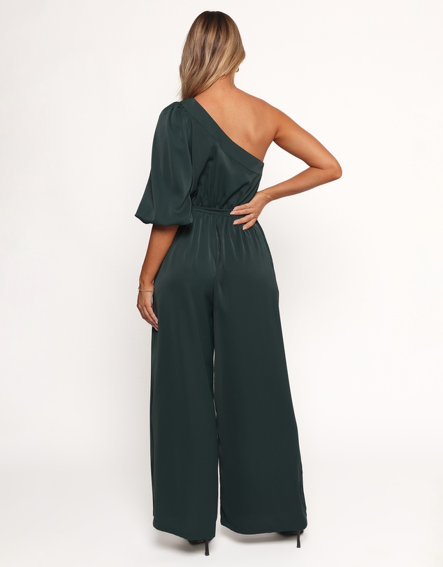 Petal & Pup - Hedda One Shoulder Jumpsuit - Emerald
