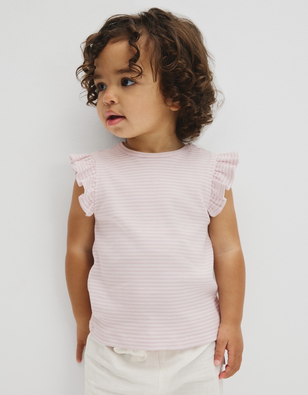 Country Road - Australian Cotton Blend Short Sleeve Stripe Rib T-shirt