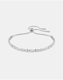 Swarovski - Matrix Tennis Bracelet, Mixed Round Cuts, White, Rhodium Plated