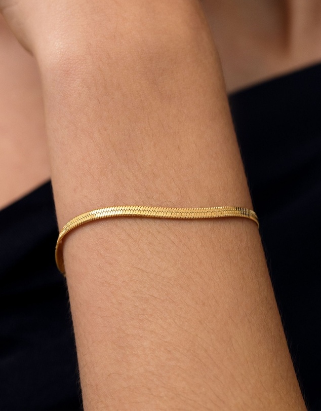SAINT VALENTINE - Sphinx 3mm Snake Chain Bracelet - Gold