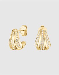 Rosefield - Pavé Striped Gold-Tone Stud Earrings