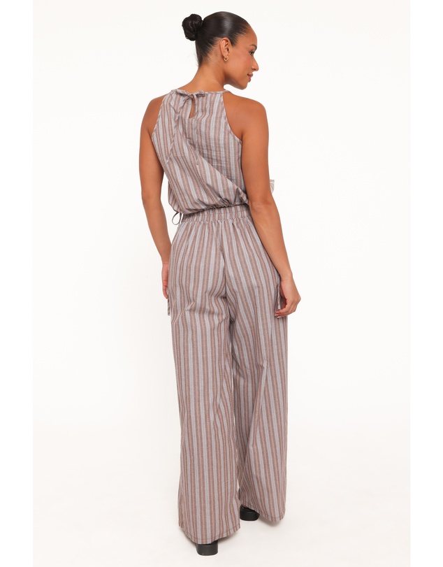 Petal & Pup - Avire Pant Set - Beige Blue Stripe