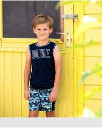 B.Nosy - Organic Palm Print Shorts - Kids-Teens