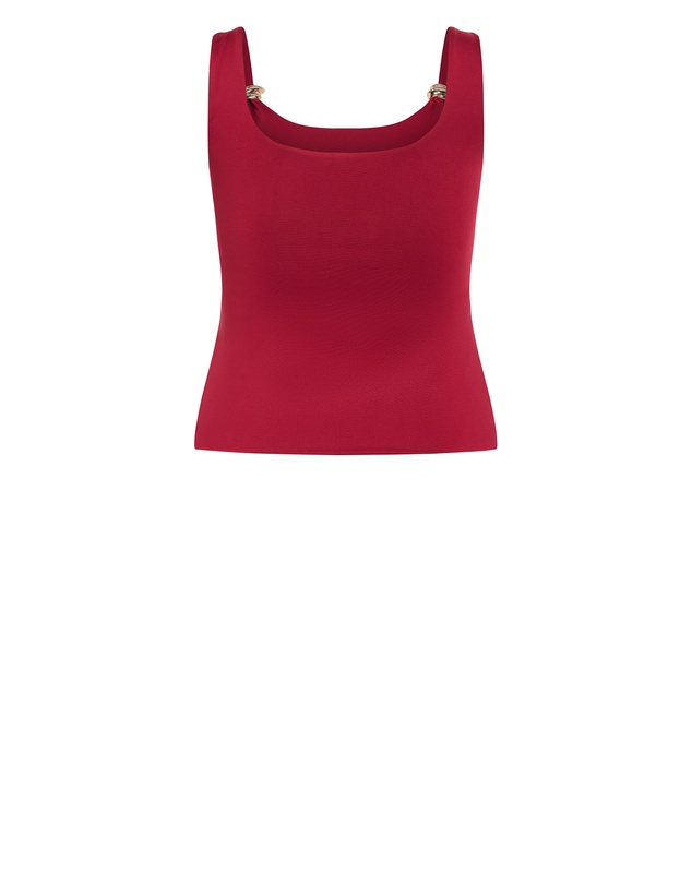 City Chic - Plus size Arami Strap Detail Top - light berry