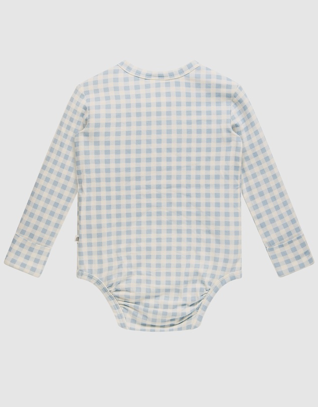 Kynd Baby - Comfy Bodysuit Long Sleeve in Blue Gingham