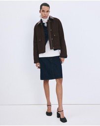 M.N.G - Denim Parka With Contrasting Collar