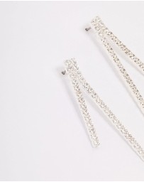 Lovisa - Silver Cubic Zirconia Tassel Drop Earrings