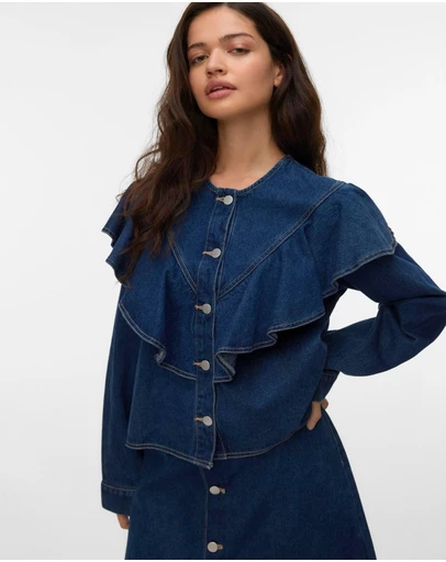 Vero Moda - Fia Frill Denim Shirt