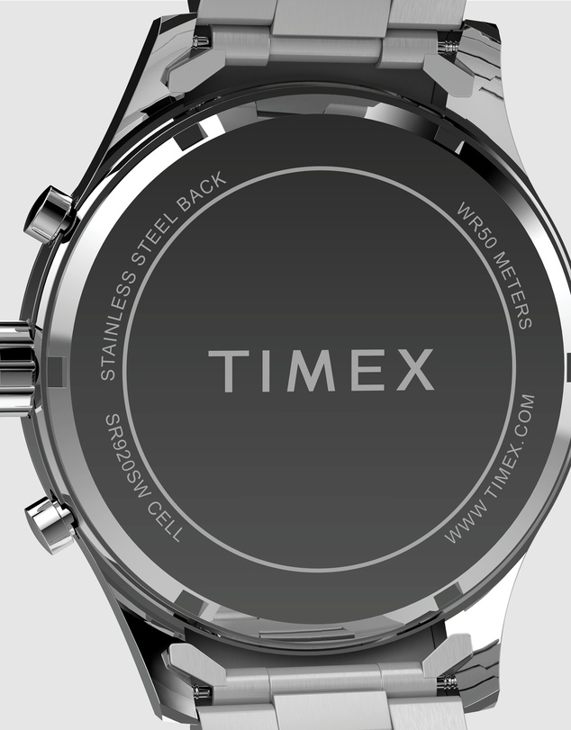 TIMEX - Men's Dress Chronograph 43mm Stainless Steel Bracelet Watch 