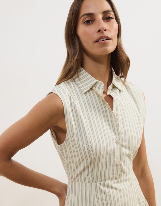 Atmos&Here - Ava Stripe Mini Fit And Flare Dress