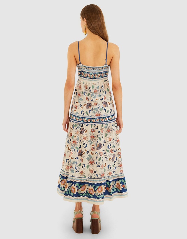 Farm Rio - Floral Delhi Tapestry Light Pink Midi Dress