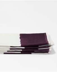 Aura Home - Riviera Stripe Cotton Linen Napkins - Set of 4