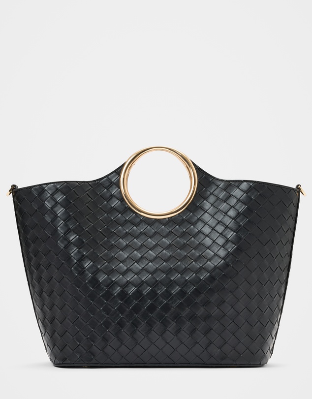 Forever New - Valentina Metal Handle Weave Bag