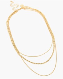 Lovisa - Waterproof Gold Plated Stainless Steel Mixed Chain Layered Necklace