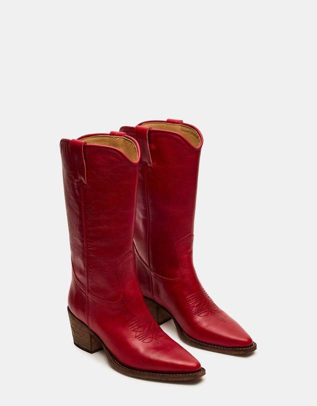 Steve Madden - Albany Red Leather Boots