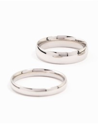 Lovisa - Waterproof Stainless Steel Plain Band Rings 3-Pack