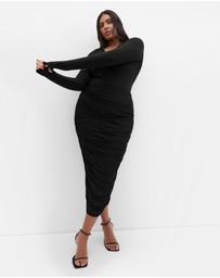 City Chic - Anastasia Ruched Midi Skirt