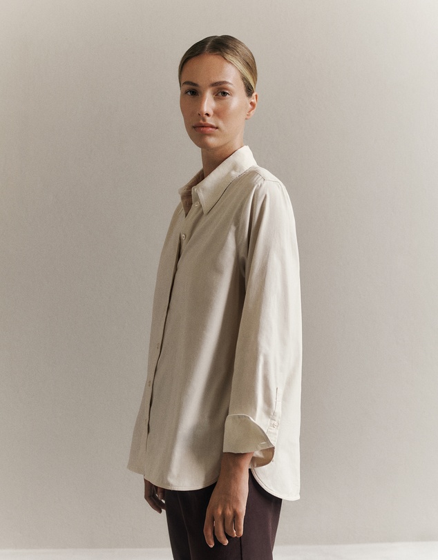 Trenery - Pinwale Cord Shirt in Stone