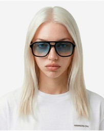 Hawkers Co - HAWKERS - CROUPIER Black Bluet Aviator Sunglasses for Men and Women UV400
