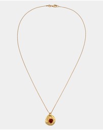 Haze & Glory - ICONIC EXCLUSIVE - Necklace Heart Red Onyx 925 Sterling Silver Gold Plated