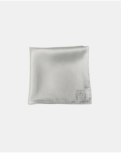 Henry Bucks - HENRY BUCKS Plain Crest Pocket Square SILVER