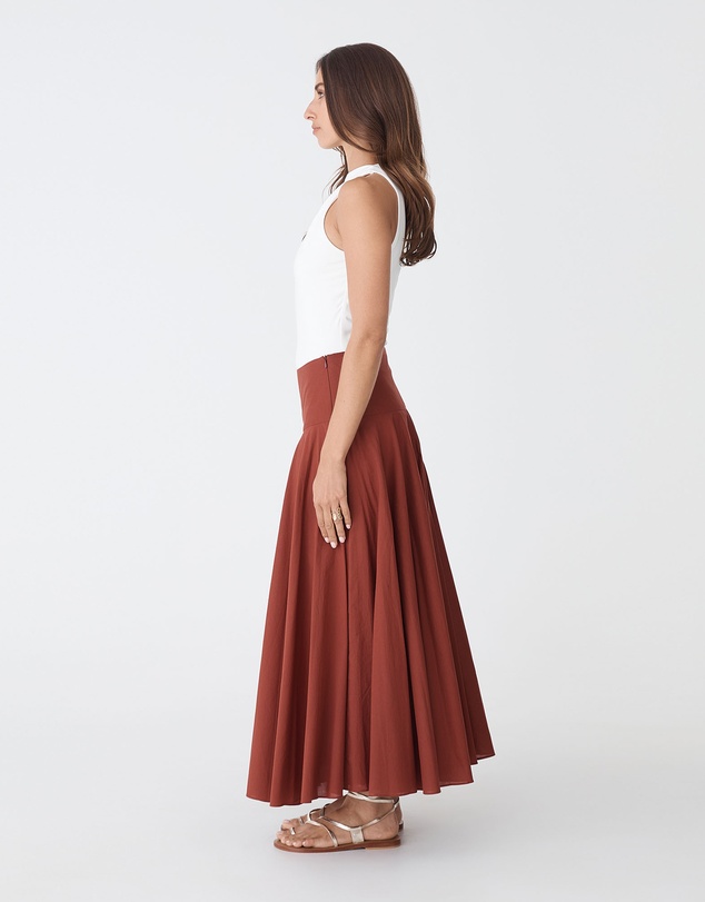 Forcast - Deb Cotton Midi Full Skirt