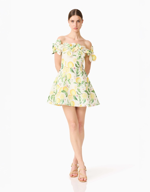 Elliatt - Hana Off The Shoulder Mini Dress In Yellowmulti
