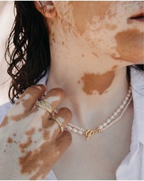 Haze & Glory - ICONIC EXCLUSIVE - Necklace Arctic Pearl 925 Sterling Silver Gold-Plated