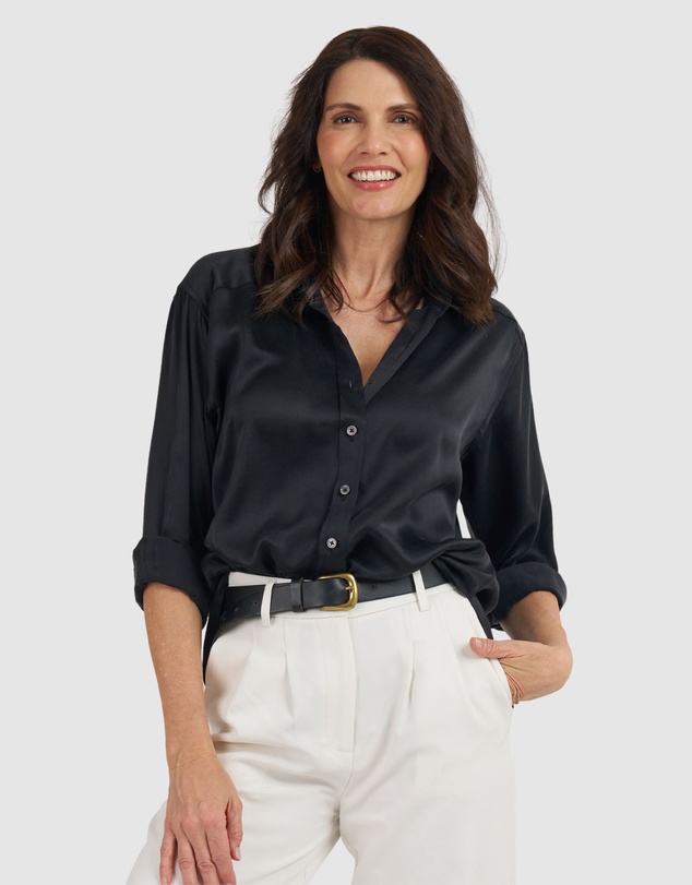 CAMIXA - Soie Satin Oversized Silk Shirt