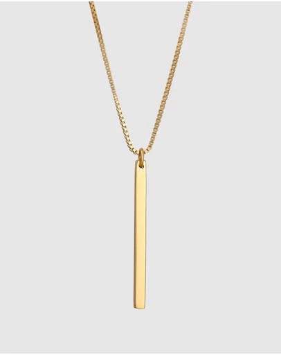 Elli Jewelry - Vertical Bar Pendant Necklace in Gold-Plated 925 Silver