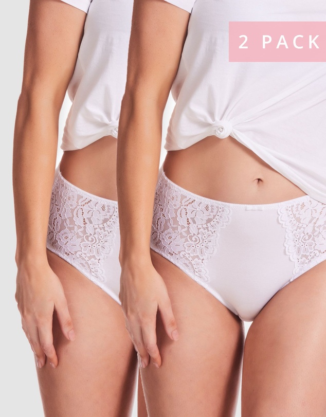 Kayser - 2 Pack Daily Essentials Stretch Lace & Cotton Full Brief (219)