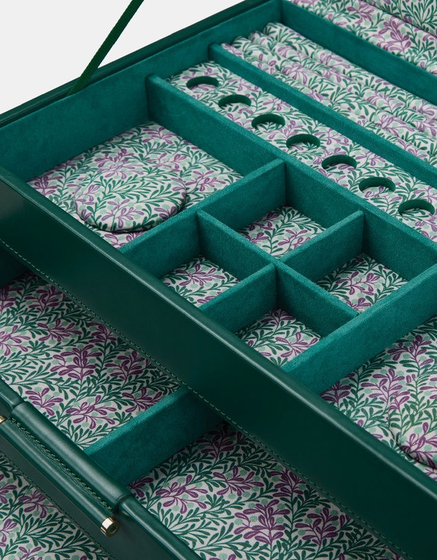 Wolf - WOLF Sophia Jewellery Box with Drawers Forest Green Fruit Botanical