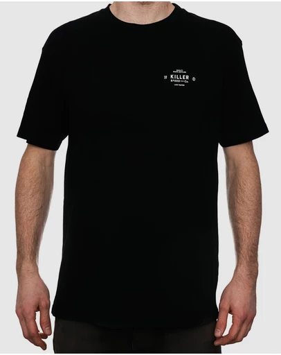 Killer Speed Co. - Killer Speed Co. Men Lockup Cotton Tshirt Relaxed Fit Crew Neck Black 
