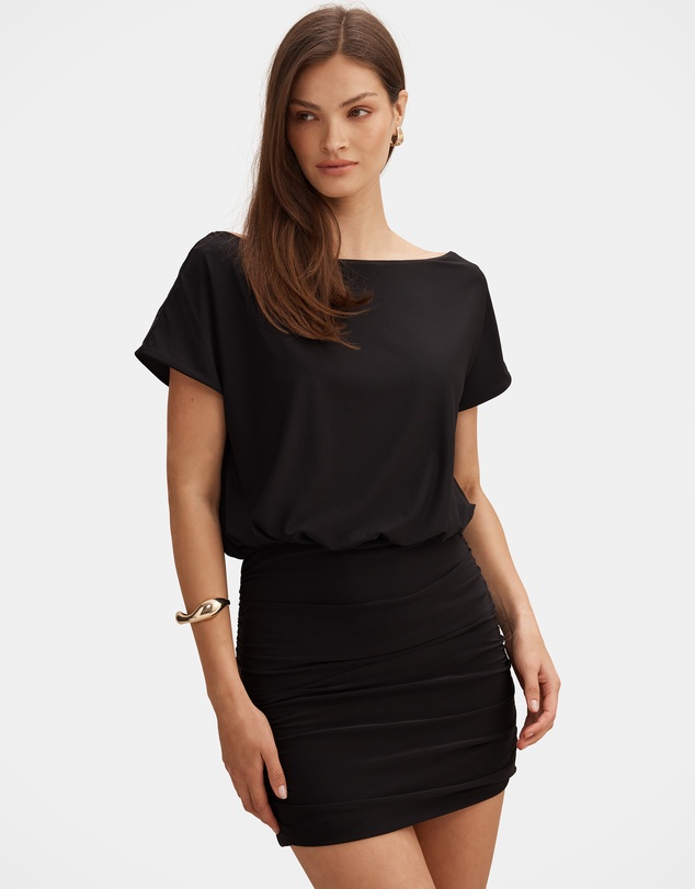 Forever New - Kiara Tipped Draped Jersey Mini Dress