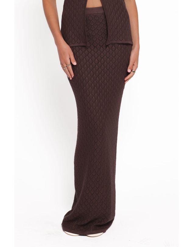 Petal & Pup - Asplie Knit Maxi Skirt - Espresso