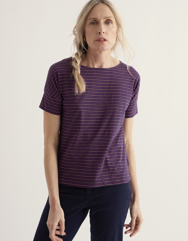 Seasalt - Bryher View Stripe T-Shirt in GOTS Organic Cotton