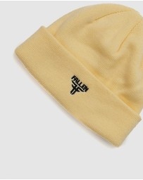 Fallen Footwear - Fallen Footwear Insignia Acrylic Cuff Short Stylish Beanie - Sand / Black